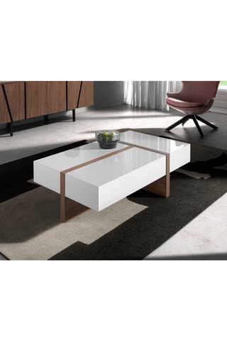 Mesa de centro Branco e imitação de nogueira