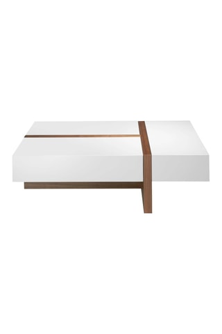 Mesa de centro Branco e imitação de nogueira