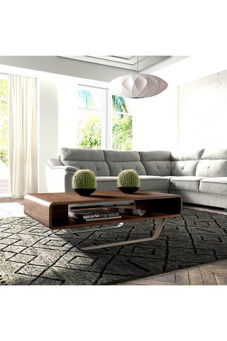 Mesa de centro Imitação de nogueira e prateado