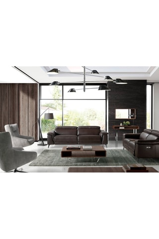 Mesa de centro Imitação de nogueira e prateado