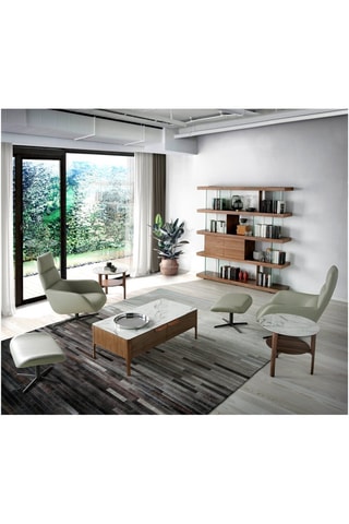 Mesa de centro Imitação de nogueira e branco