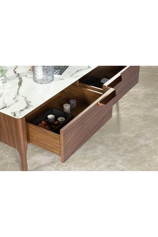 Mesa de centro Imitação de nogueira e branco