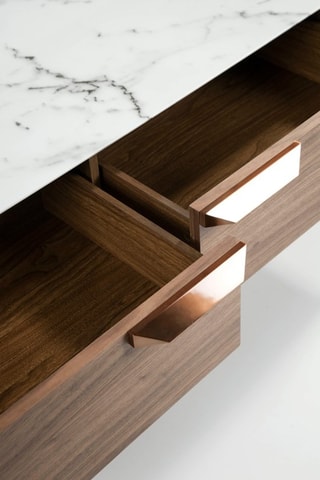 Mesa de centro Imitação de nogueira e branco