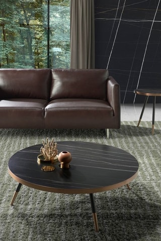 Mesa de centro Preto e bronze