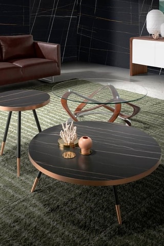Mesa de centro Preto e bronze