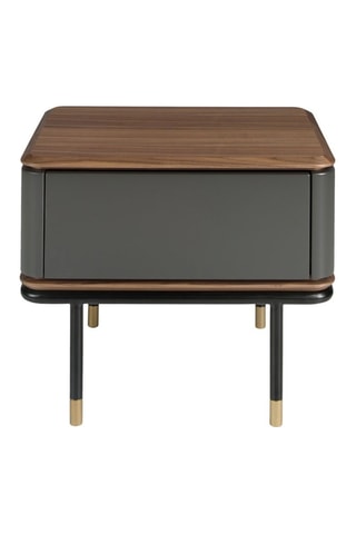 Mesa de cabeceira 1 gaveta - Imitação de nogueira e ardósia