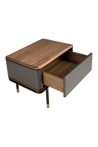 Mesa de cabeceira 1 gaveta - Imitação de nogueira e ardósia