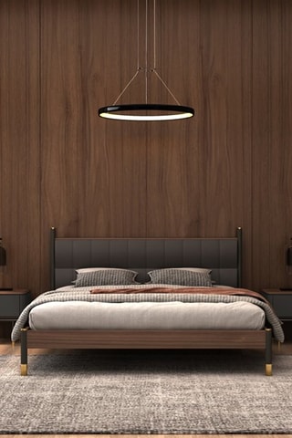 Mesa de cabeceira 1 gaveta - Imitação de nogueira e ardósia