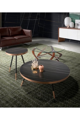 Mesa de apoio Preto e bronze