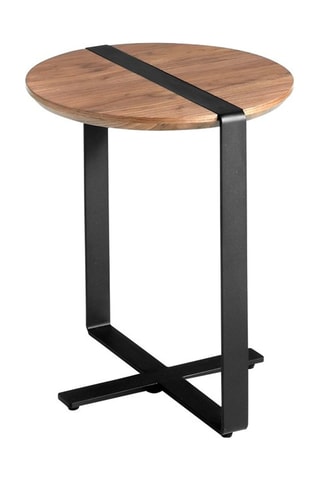 Mesa de apoio Imitação de nogueira e preto