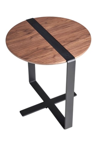 Mesa de apoio Imitação de nogueira e preto