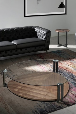 Mesa de apoio Imitação de nogueira e preto