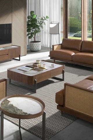 Mesa de apoio - Natural e cinzento