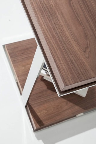 Mesa de apoio Prateado e imitação de nogueira