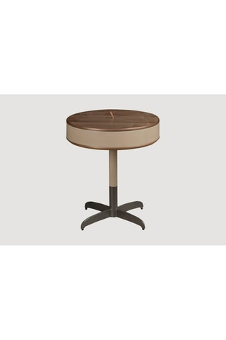 Mesa de apoio em madeira de nogueira - 46 x 50 x 46 cm