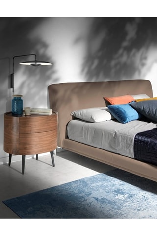 Mesa de cabeceira Imitação de nogueira e preto