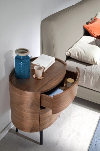 Mesa de cabeceira Imitação de nogueira e preto