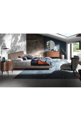 Mesa de cabeceira Imitação de nogueira e preto