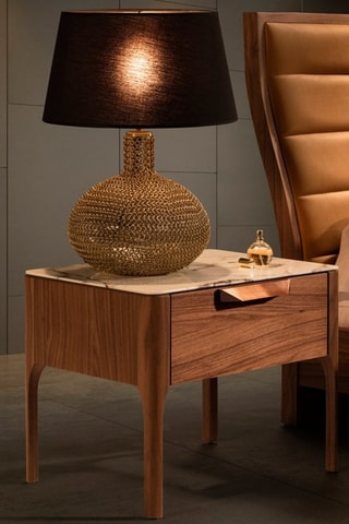 Mesa de cabeceira Branco e imitação de nogueira