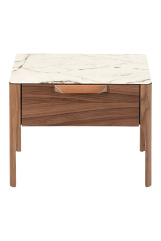 Mesa de cabeceira Branco e imitação de nogueira