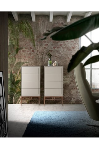 Móvel 4 gavetas Cinzento e imitação de nogueira