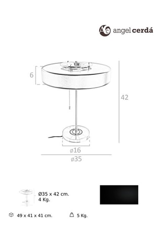 Candeeiro de mesa LED Preto