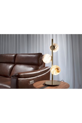 Candeeiro de mesa LED Castanho