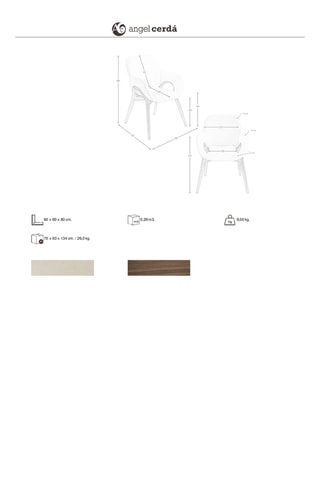 2 cadeiras - 60 x 80 x 60 cm 