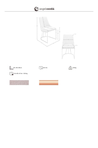 2 cadeiras - 50 x 86 x 50 cm