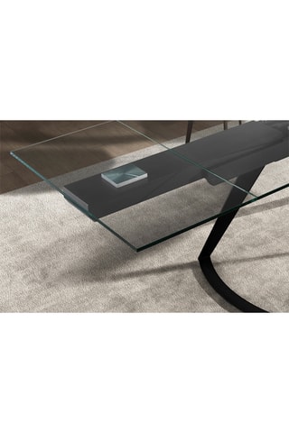 Mesa de refeição extensível em vidro - 180/270 x 75 x 100 cm