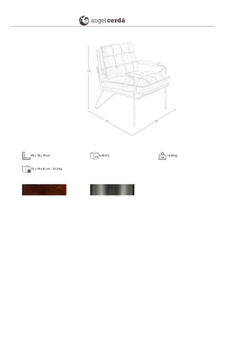 Cadeirão - Castanho -­ Em couro