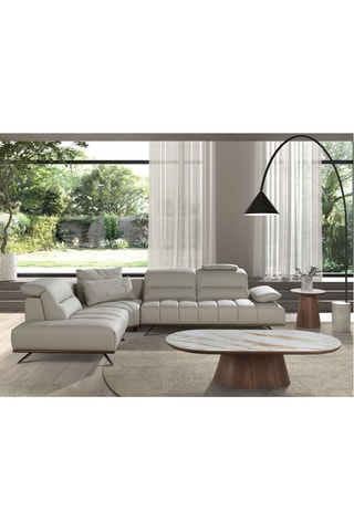 Mesa de centro em mármore e madeira - 110 x 81 x 90 cm