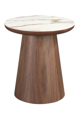 Mesa de centro em mármore e madeira - 110 x 81 x 90 cm