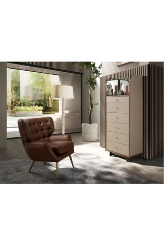 Cadeirão - Castanho-escuro - Em couro