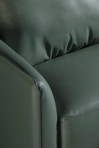 Sofá de canto direito - Verde-escuro - 5 lugares - Em couro