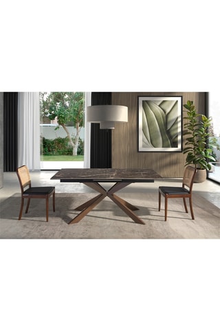 2 cadeiras em madeira e rotim - 126 x 197 x 25 cm