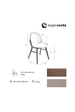 2 cadeiras em madeira - 47 x 59 x 81 cm