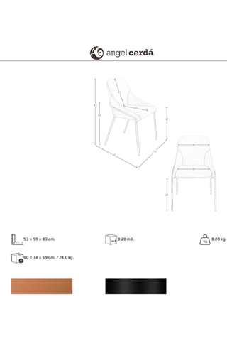 2 cadeiras - 53 x 59 x 83 cm
