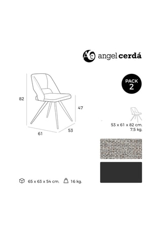 2 cadeiras - 82 x 61 x 53 cm