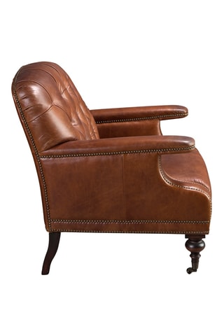 Cadeirão com rodas - Castanho -­ Em couro