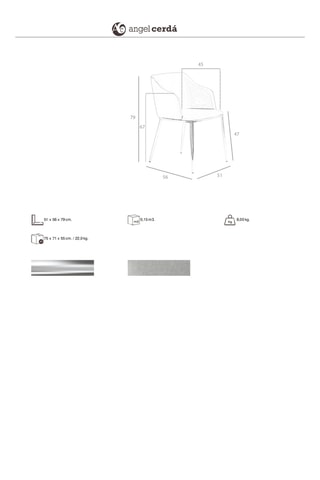 2 cadeiras - 51 x 79 x 56 cm