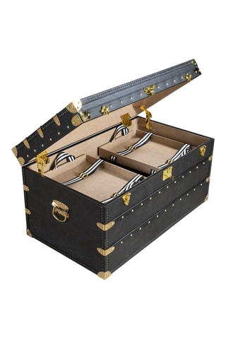 Baú de arrumação - Preto - Em couro