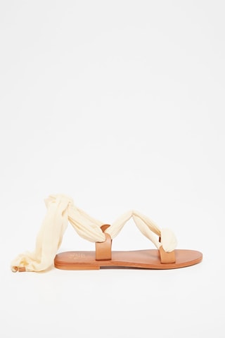 Leren Sandalen - 
Beige