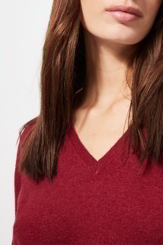 Wollen en Kasjmier Trui Wijnrood