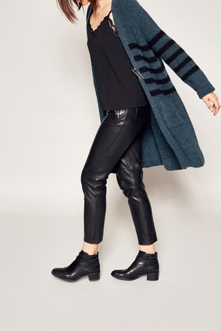 Lang Wollen en Mohair Vest Pauwblauw