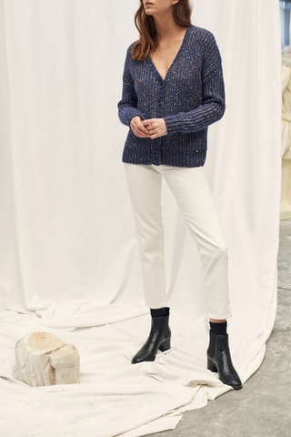 Vest Gemêleerd Marineblauw