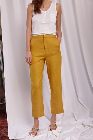 Linnen Broek - 
Geel