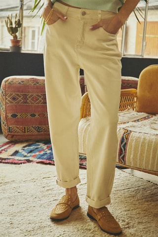 Rechte Broek Pepitte - Beige
