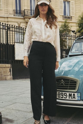 Linnen Broek Palme - Zwart