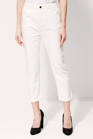 Jeans Recht Model Hoge Taille Pitt Wit